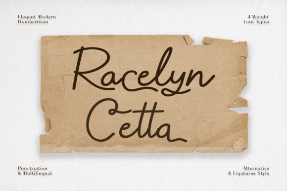 Racelyn Cetta: A Graceful Handwritten Font for Editors
